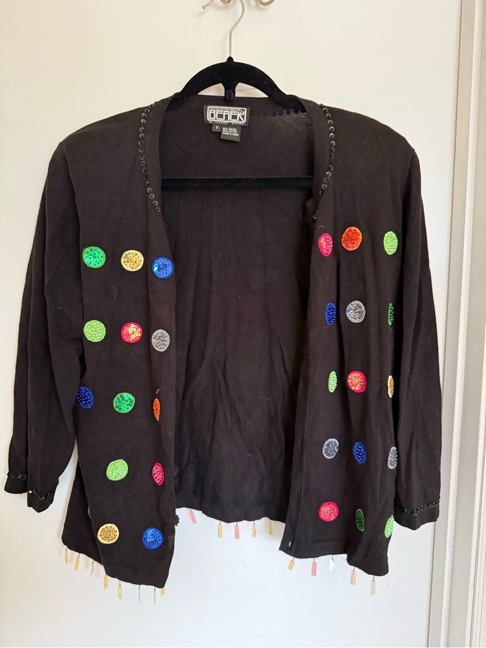 Vintage berek Beaded Embellished Black cardigan